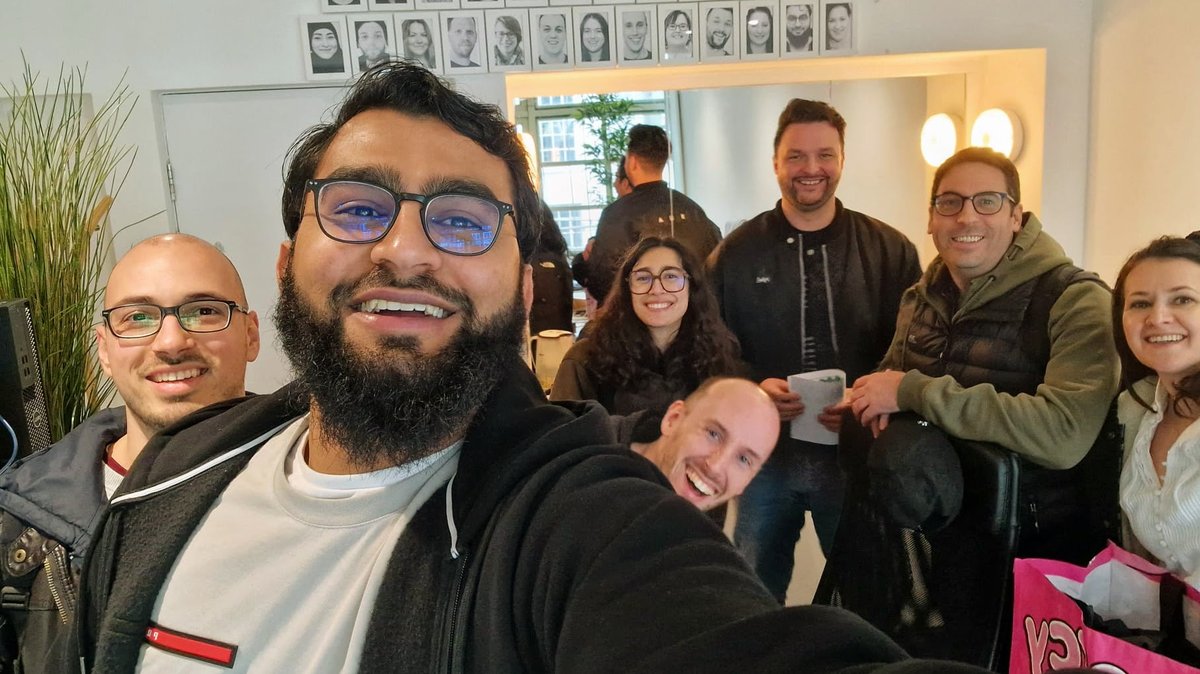 Some of the team collecting food parcels